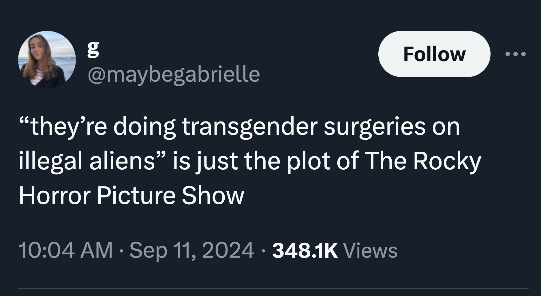 screenshot - g "they're doing transgender surgeries on illegal aliens is just the plot of The Rocky Horror Picture Show Views